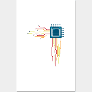 Computer chip - Creative illustration Posters and Art